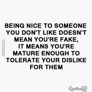 Being nice