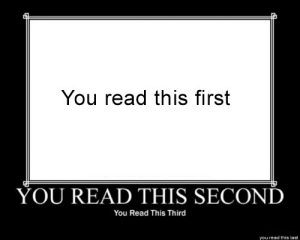 You read this first