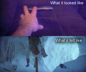 Trying to reach remote after wife gets up