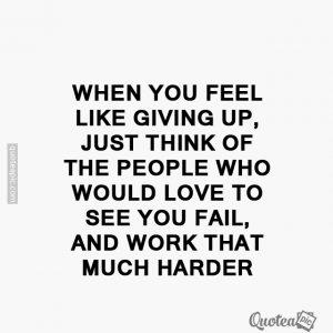 Giving up