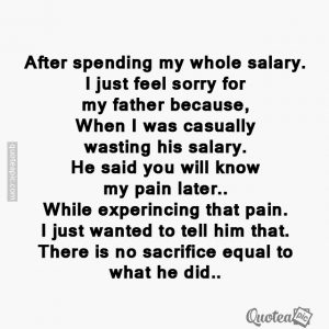 Feeling sorry for my father