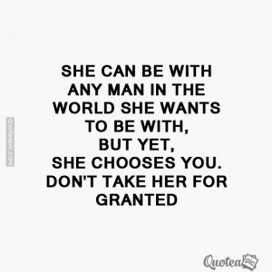 She chooses you