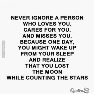 Never ignore