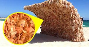 A 10ft Barbie Wall Was Spotted On The Beach In Australia
