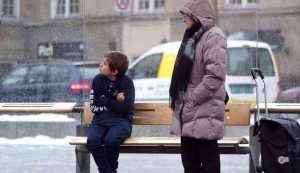 This Child Was Sitting At A Bench In Freezing Temperatures Without A Coat, Here's How People Reacted
