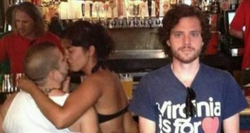 This Poor Guy Takes Pictures Of Himself Next To A Couple Making Out In Public It's Triumphant