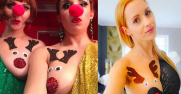 The Last Internet Trend Of The Year For Christmas Has Women Decorating Their Bo*bs To Look Like Rudolph