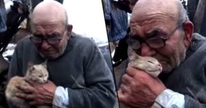 Turkish Man Clutches His Kitten After Losing Everything In House Fire