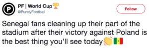 Japan And Senegal Fans Clean The Stadium After Historical Win In FIFA World Cup 2018