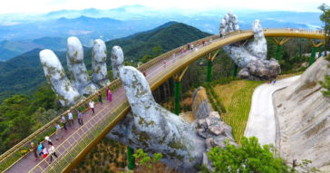 A Breathtaking Footbridge Has Just Opened In Vietnam That Is Held Up By Two Giant Hands
