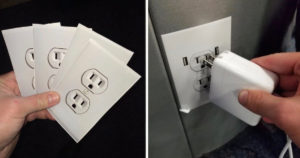 Someone Is Putting Up Fake Power Outlet Stickers And People Are Distressed