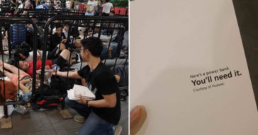 Huawei Hands Out Free Power Banks And Juice To People Queuing For iPhones