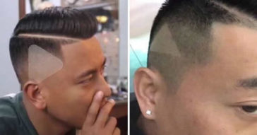 Barber Mistakenly Shaves A Play Button Onto Client's Head After Being Shown A Paused Video
