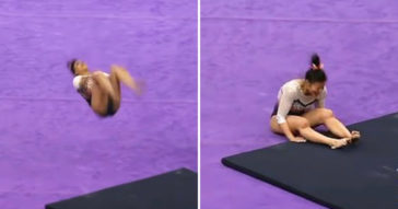 [Graphic] University Gymnast Breaks Both Legs In Horrific Blind Fall